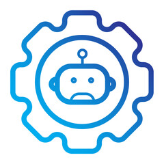 Gear focus automation Line gradient icon.