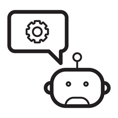 Chatbot conversation automation icon.