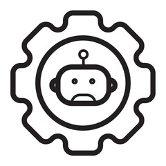 Gear focus automation icon.