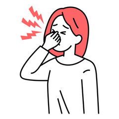 眼精疲労がつらい若い女性