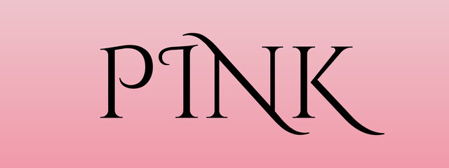 PINK elegant white serif text on pink gradient background, soft and feminine design ideal for beauty branding, fashion themes, and romantic creative projects