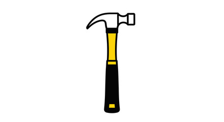 A simple line drawing of a claw hammer.