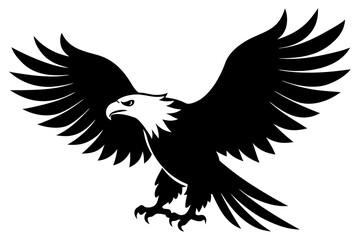 Vector art of bald eagle with open wings in flight