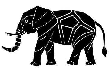 Vector art of geometric elephant silhouette