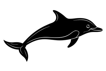 Fototapeta premium Vector art of silhouette of a dolphin, vector illustration