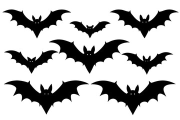 Fototapeta premium Vector art of group of bats flying in a halloween theme