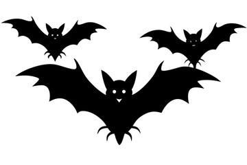 Vector art of three bats flying in a halloween theme concept