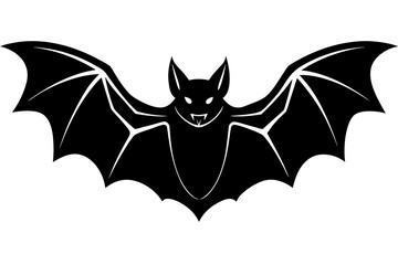 Vector art of silhouette of a bat with spread wings