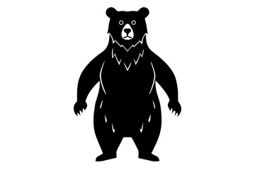 Obraz premium Vector art of black bear standing, vector illustration design