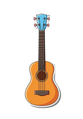 Naklejka premium Cute Flat Ukulele Musical Instrument Sticker Illustration