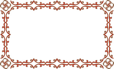Elegant decorative frame border design with intricate details isolated on white background