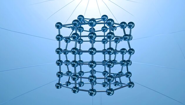 Abstract molecular structure cube science technology background.