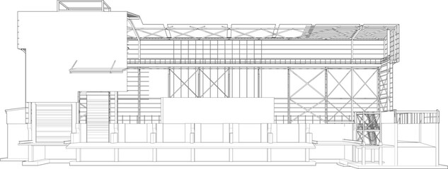 3D illustration of building structure