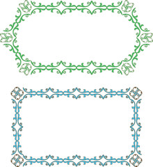 Elegant decorative frame or border design with intricate details isolated on white background