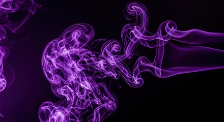 Obraz premium Abstract purple smoke swirls against a dark background