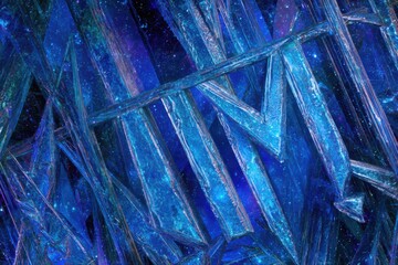 A vibrant blue background featuring sparkling crystals creating a mesmerizing and elegant display.