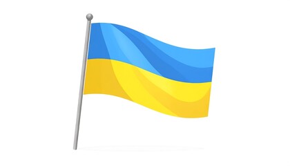 Illustration of a waving Ukrainian flag
