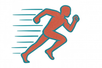 Person running fast illustration with speed lines, representing speed, performance, and exercise