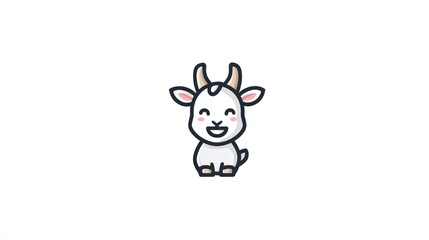 Fototapeta premium Cute cartoon goat illustration