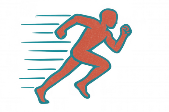 Person running fast illustration with speed lines, representing speed, performance, and exercise