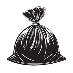 Black cling wrap item Silhouette Vector, High Quality Illustration on White Background