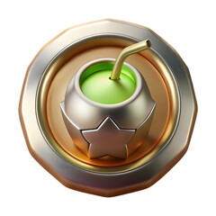 green apple and candle vector design icon 
