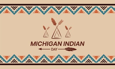 Michigan Indian Day design concept . Vector banner, poster, card, content for social media