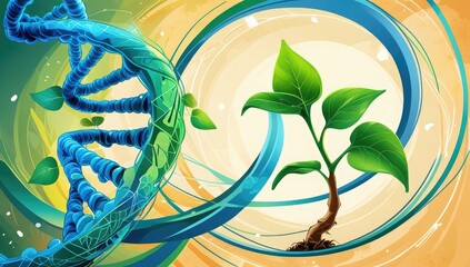 Dna helix plant growth genetic engineering biotechnology science medicine biology research innovation