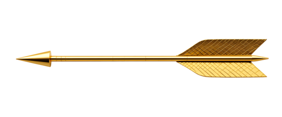 Stunning golden arrow, symbolizing direction and focus, perfect for impactful design projects and conveying precision with a touch of luxury and timeless elegance
