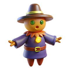 halloween witch hat 3d cartoon character illustration monopoly vector design icon