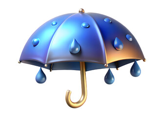 umbrella with rain drops vector design icon 3d