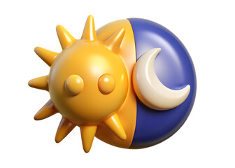 sun and moon 3d vector design icon sun symbol 
