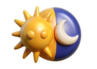 sun and moon 3d vector design icon sun symbol 