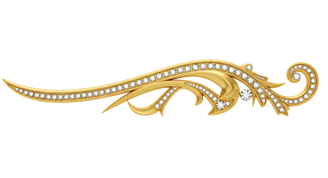 Elegant golden ornament with sparkling diamonds, perfect for adding a touch of luxury and sophistication to any design, invitation, or creative project
