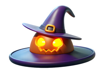 halloween pumpkin with witch hat vector design icon 