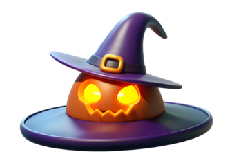 halloween pumpkin with witch hat vector design icon 