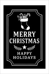 Vintage Merry Christmas Label Design