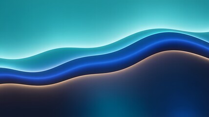 Abstract flowing waves of light in shades of blue and teal