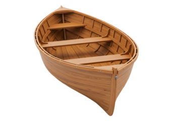 Classic wooden rowboat evokes serene nautical adventures and peaceful moments on the water, perfect for vintage designs and timeless travel themes