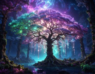 Surreal Crystal Forest Fantasy