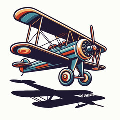 biplane, airplane, plane, aircraft, air, propeller, flight, sky, vintage, aeroplane, old, fly, retro, aviation, transport, wing, pilot, travel, illustration, red, background, vector, transportation, w