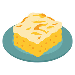 Ryžový nákyp Slovak rice pudding flat color vector illustration template design