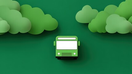 Environmentally themed poster showing green shuttle, Student shuttle
