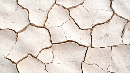 Fototapeta premium Cracked dry soil texture shows effects of drought and arid conditions