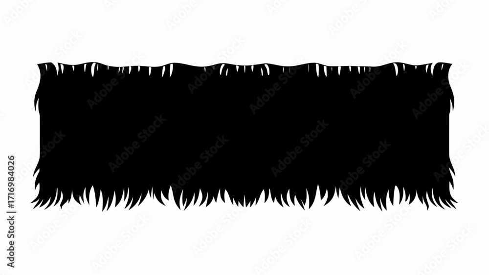 Aufkleber black silhouette of a rectangular shape with a fringed edge on the top and bottom edges design