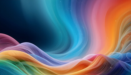 Colorful Abstract Wave Background with Gradient Flow of Pink, Purple, and Blue Light Lines Creating Modern Digital Art Design