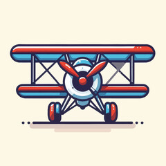 biplane, airplane, plane, aircraft, air, propeller, flight, sky, vintage, aeroplane, old, fly, retro, aviation, transport, wing, pilot, travel, illustration, red, background, vector, transportation, w
