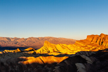 An early morning sunrise at Zabriskie Point, Death Valley, in late December.