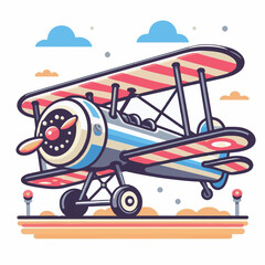 biplane, airplane, plane, aircraft, air, propeller, flight, sky, vintage, aeroplane, old, fly, retro, aviation, transport, wing, pilot, travel, illustration, red, background, vector, transportation, w