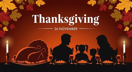 Family enjoying Thanksgiving dinner together.